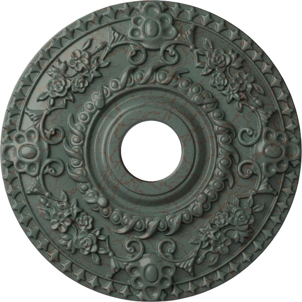 Ekena Millwork Rose Ceiling Medallion (Fits Canopies up to 7 1/4"), 18"OD x 3 1/2"ID x 1 1/2"P, Cloud Burst Crackle CM18ROCBC - main